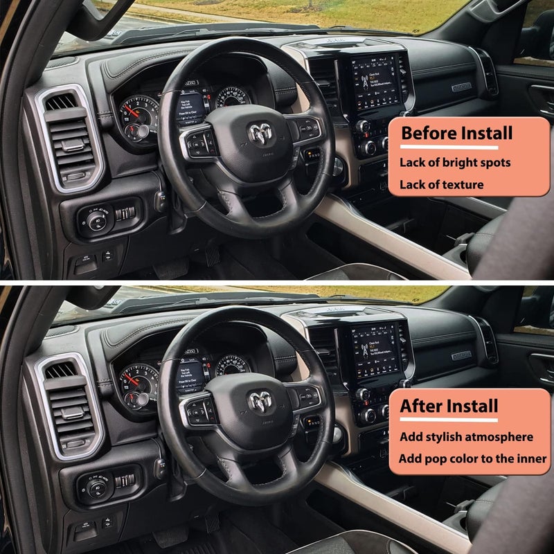 Bentolin Headlights Switch Button Knob Cover for Dodge RAM 2018-2021 2022 Aluminum Alloy Ring Trim Decoration Accessories Black 1Pcs - Image 5